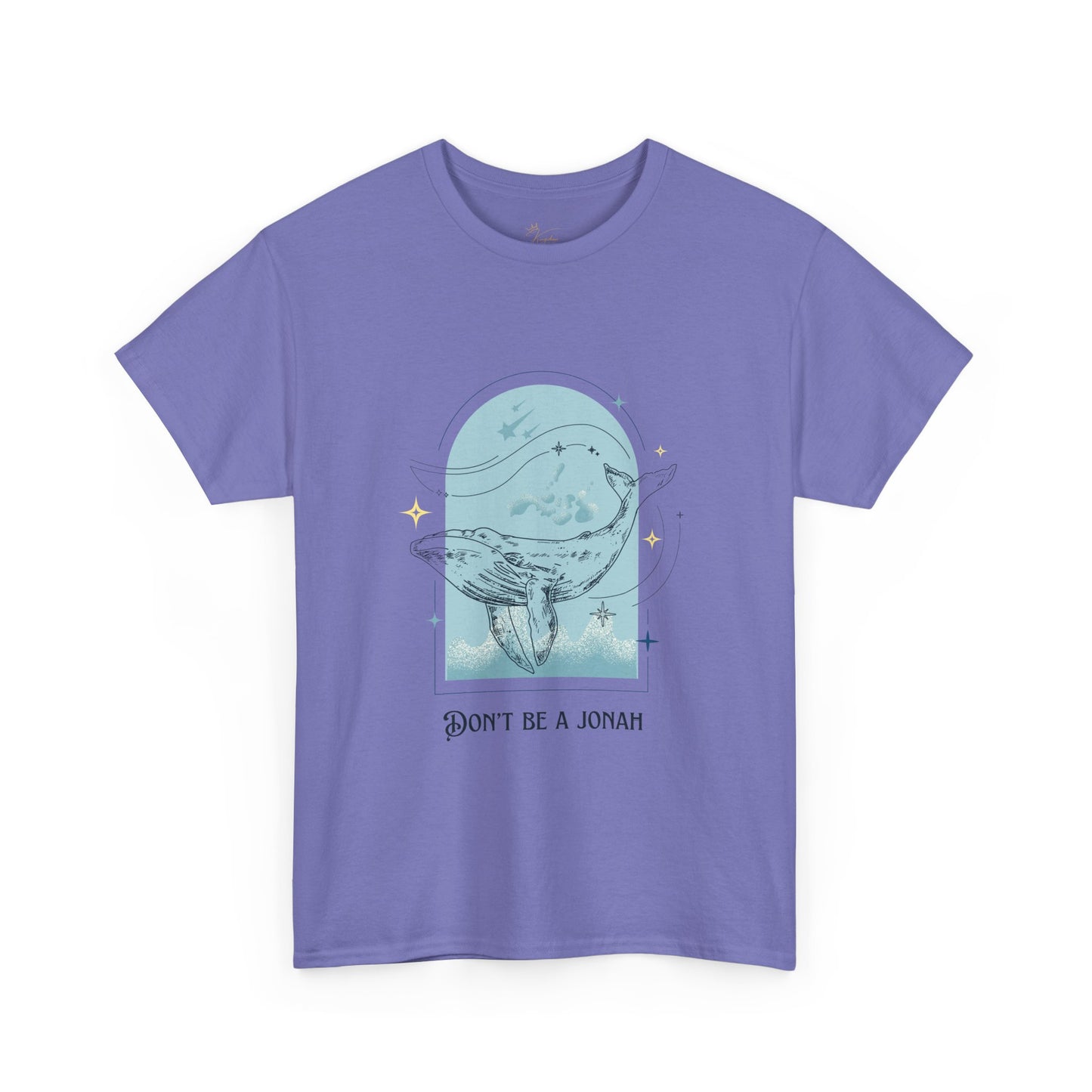 Whale Illustration Unisex Heavy Cotton Tee - "Don't Be A Jonah"
