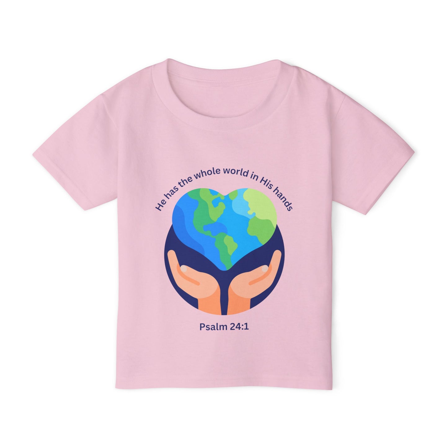Children's Earth-Themed T-Shirt - "He Has the Whole World in His Hands" - Faith-Inspired Gift