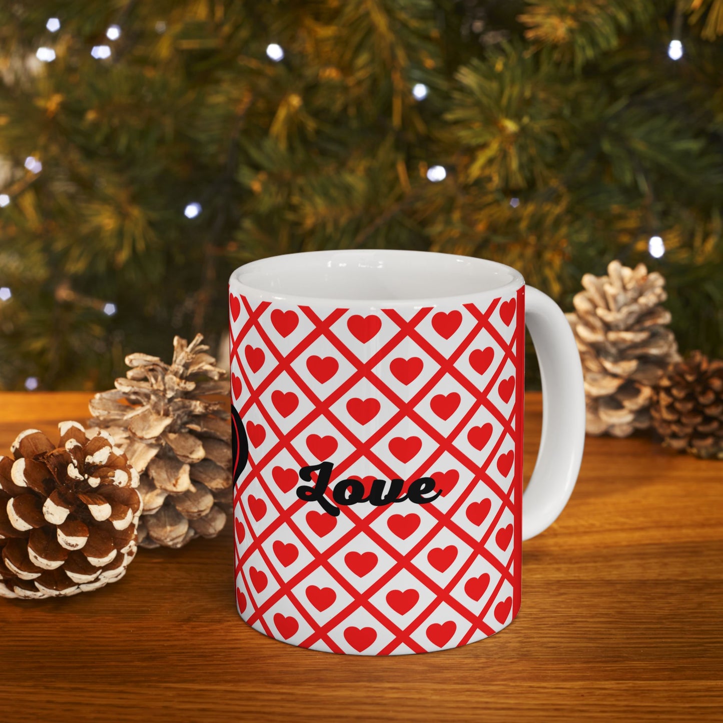God is Love - Ceramic Mug with Heart Design - (11oz, 15oz)
