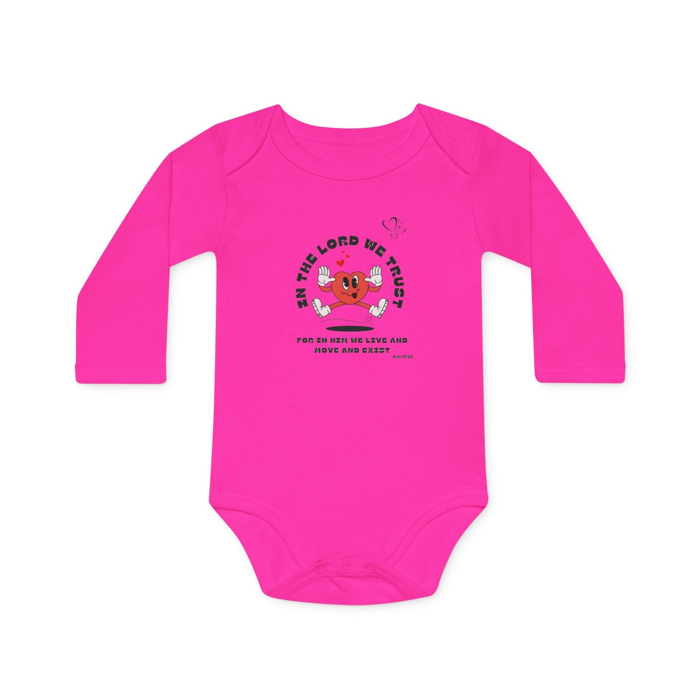 Baby Long-Sleeve Organic Bodysuit - Faith Inspired Design