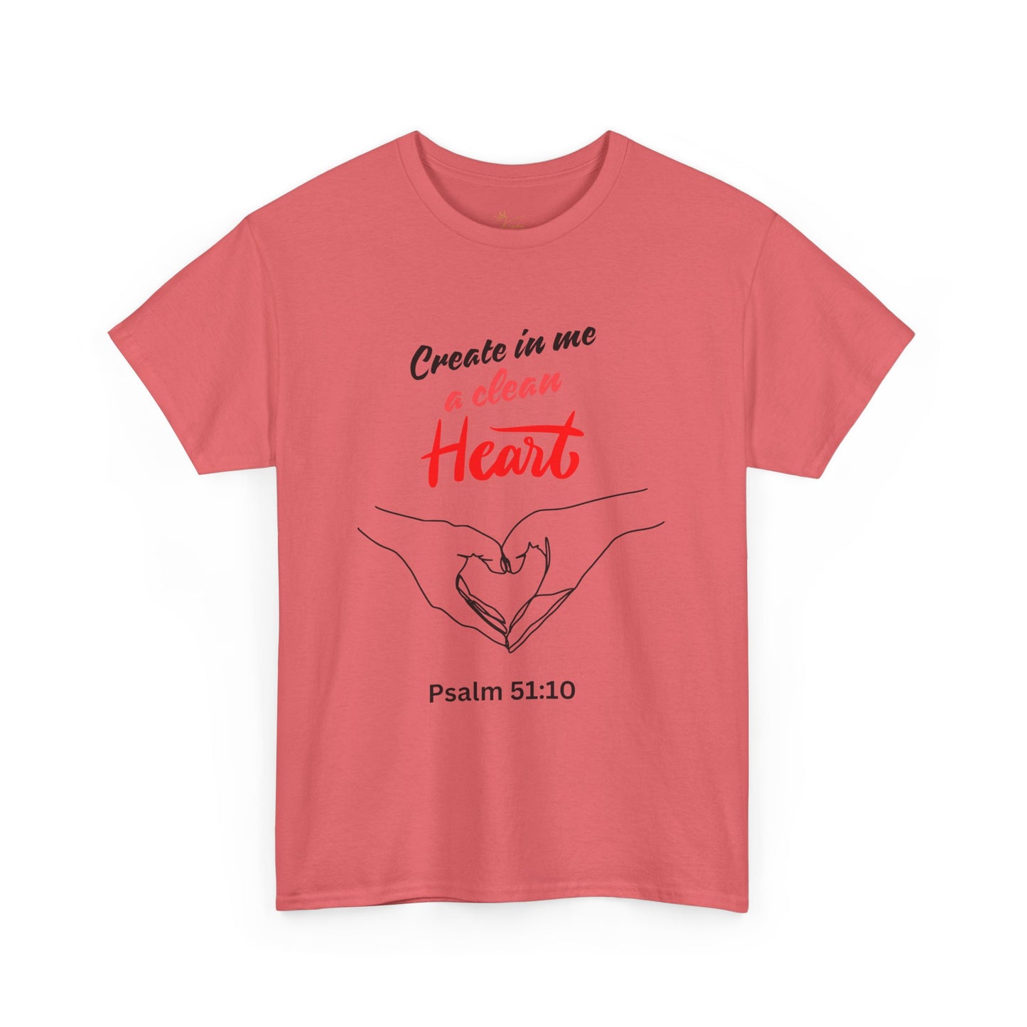 Inspirational Unisex Heavy Cotton Tee - "Create in Me a Clean Heart"