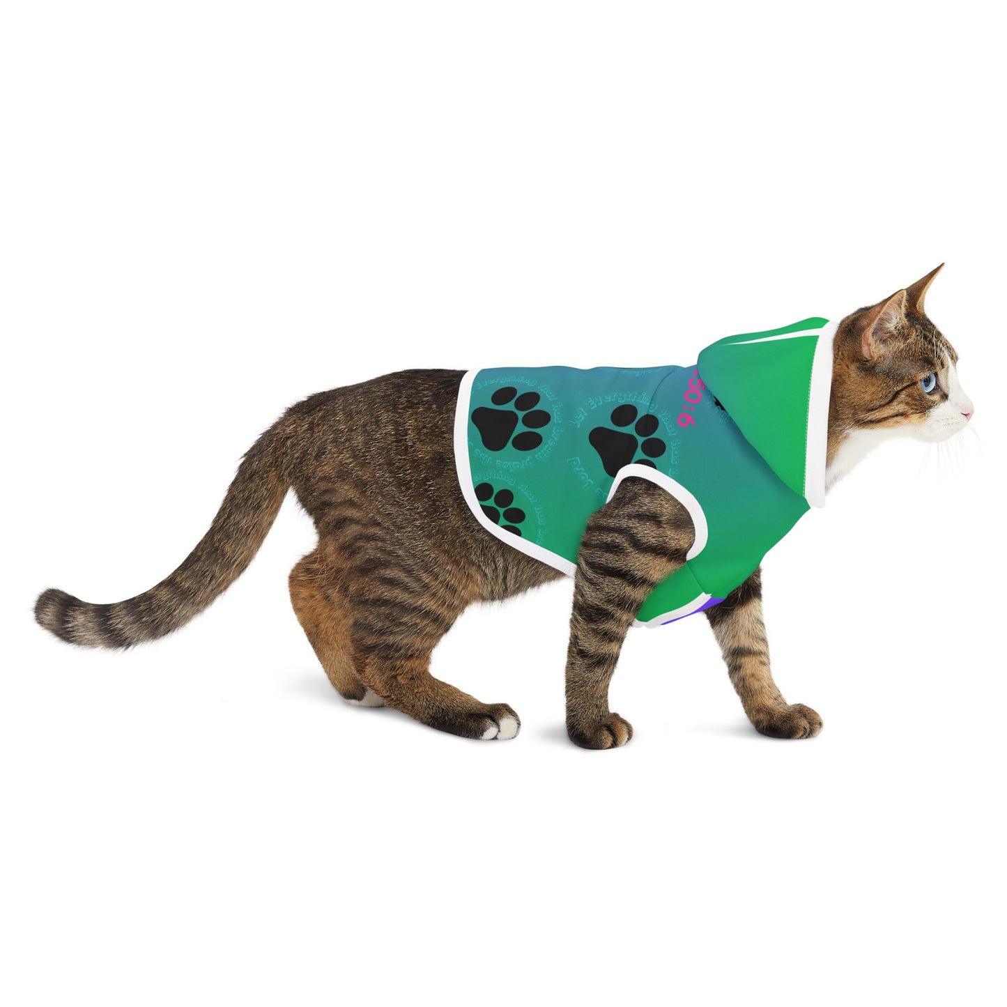 Colorful Pet Hoodie with Psalm 150:6 Design for Stylish Dogs