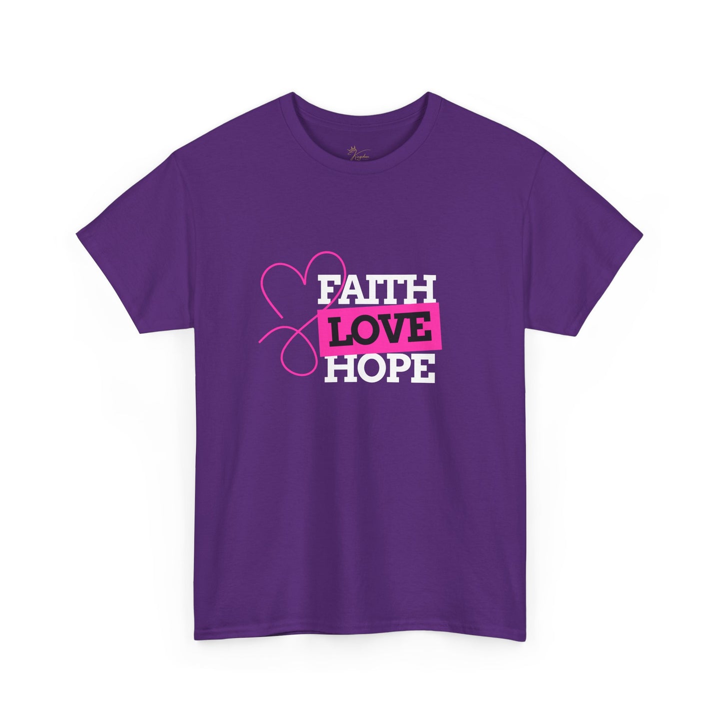 Faith Love Hope Unisex Heavy Cotton Tee - Inspirational Graphic T-Shirt