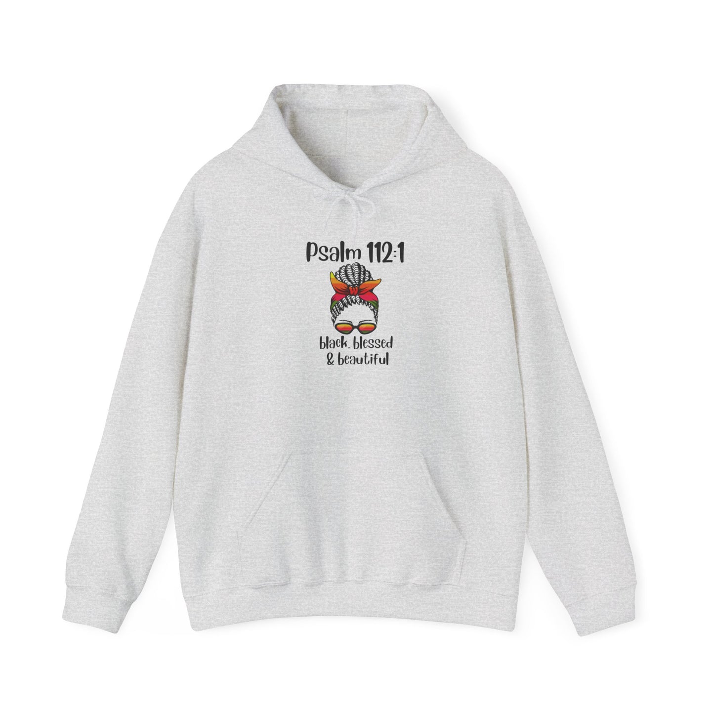 Inspirational Hooded Sweatshirt - "Black Blessed & Beautiful" - Unisex Heavy Blend™