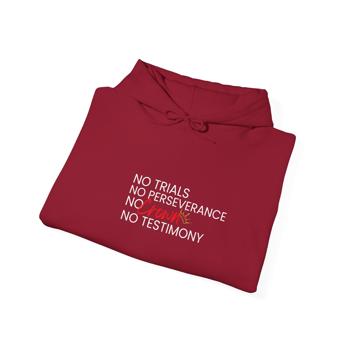 No Trials, No Perseverance, No Crown, No Testimony – Christian Hoodie