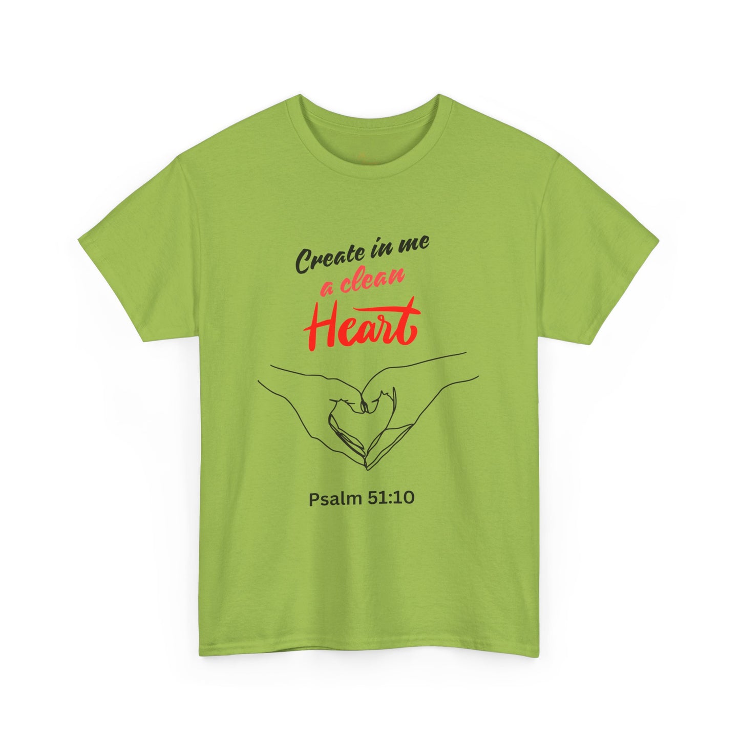 Inspirational Unisex Heavy Cotton Tee - "Create in Me a Clean Heart"