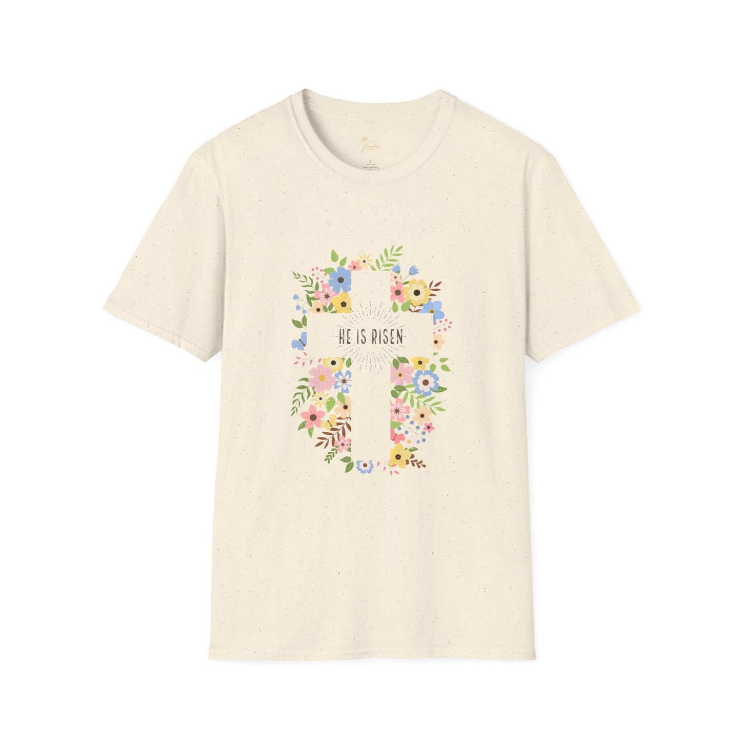 He is Risen Floral Unisex Softstyle T-Shirt | Easter Celebration Tee