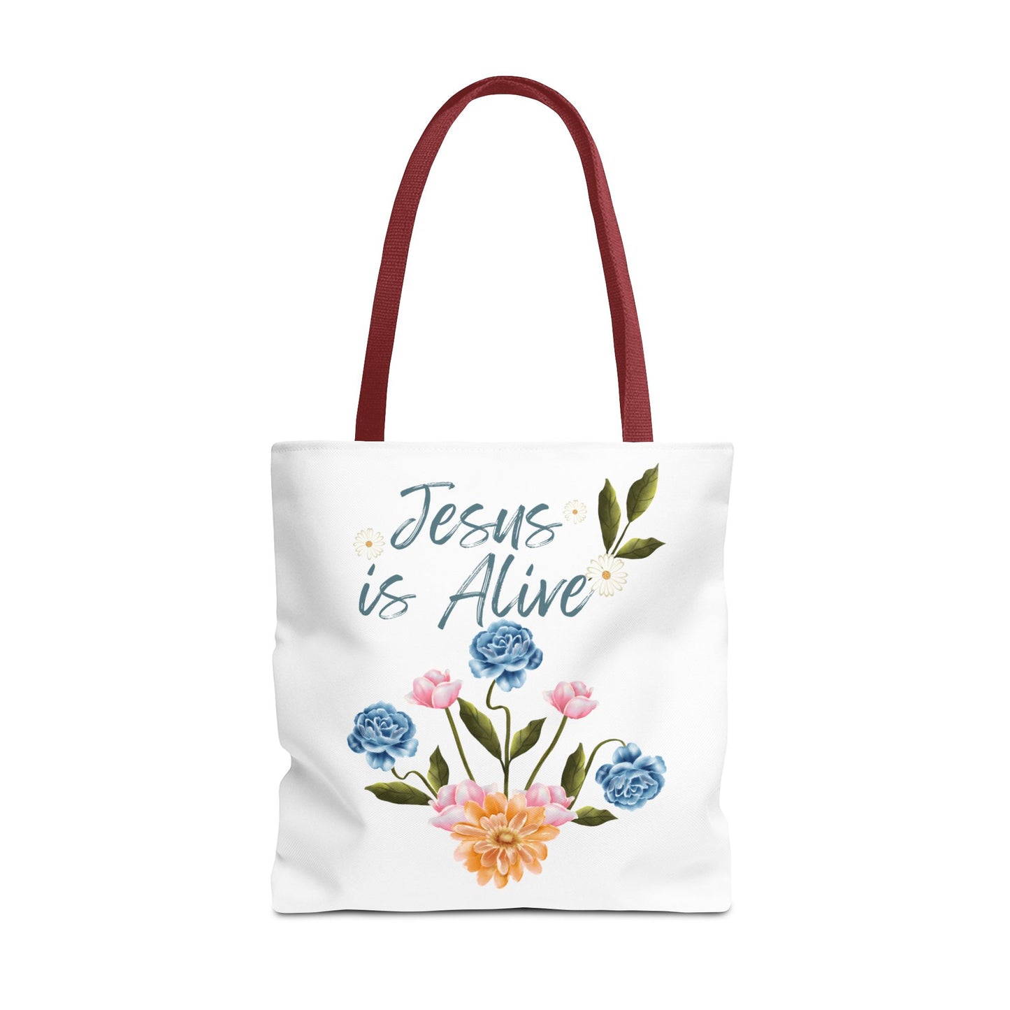 Inspirational Floral Tote Bag - 'Jesus is Alive' - Perfect for Everyday Use and Celebrations