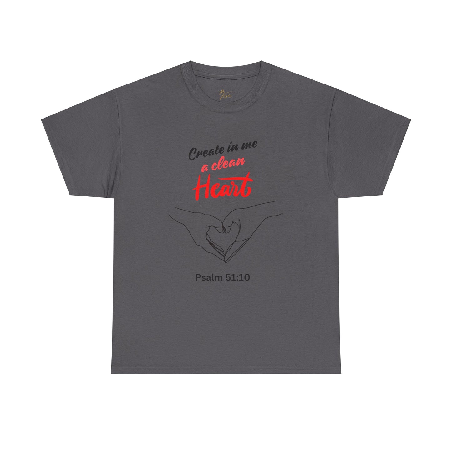 Inspirational Unisex Heavy Cotton Tee - "Create in Me a Clean Heart"