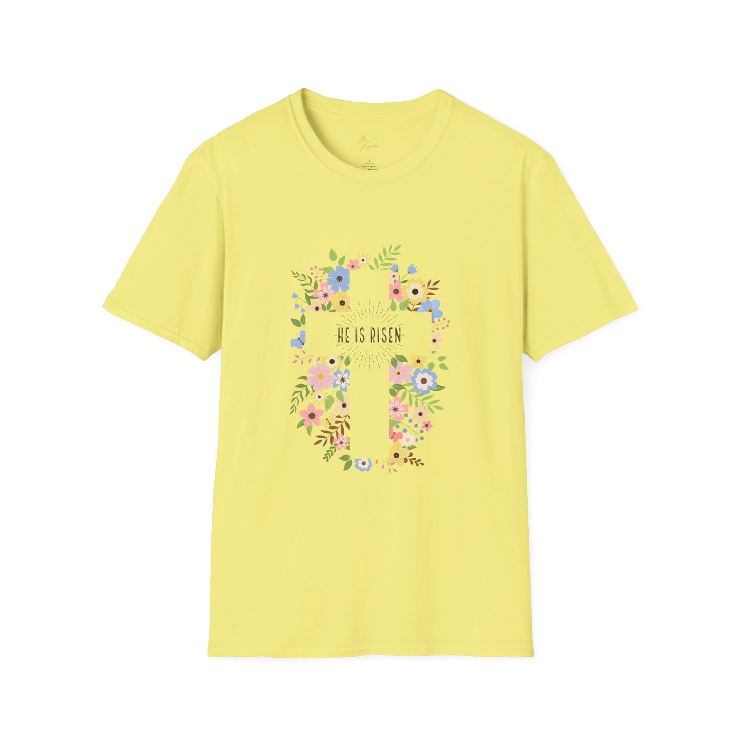He is Risen Floral Unisex Softstyle T-Shirt | Easter Celebration Tee
