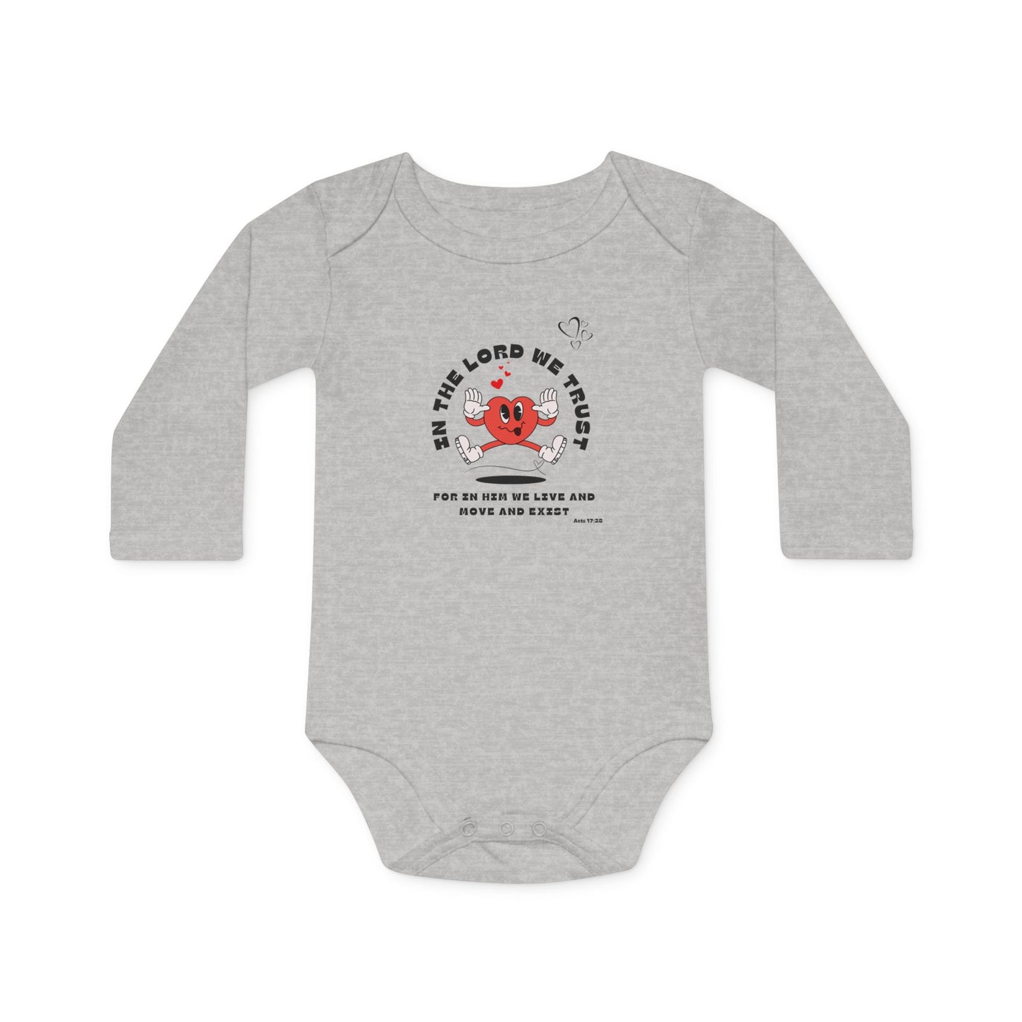 Baby Long-Sleeve Organic Bodysuit - Faith Inspired Design