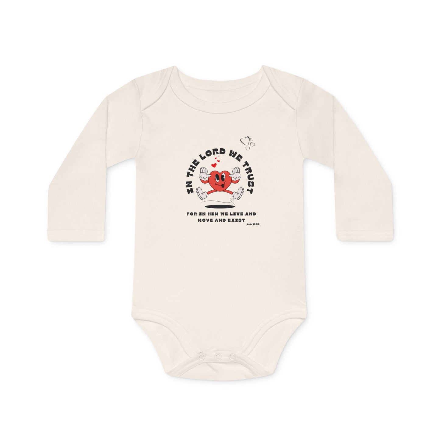 Baby Long-Sleeve Organic Bodysuit - Faith Inspired Design