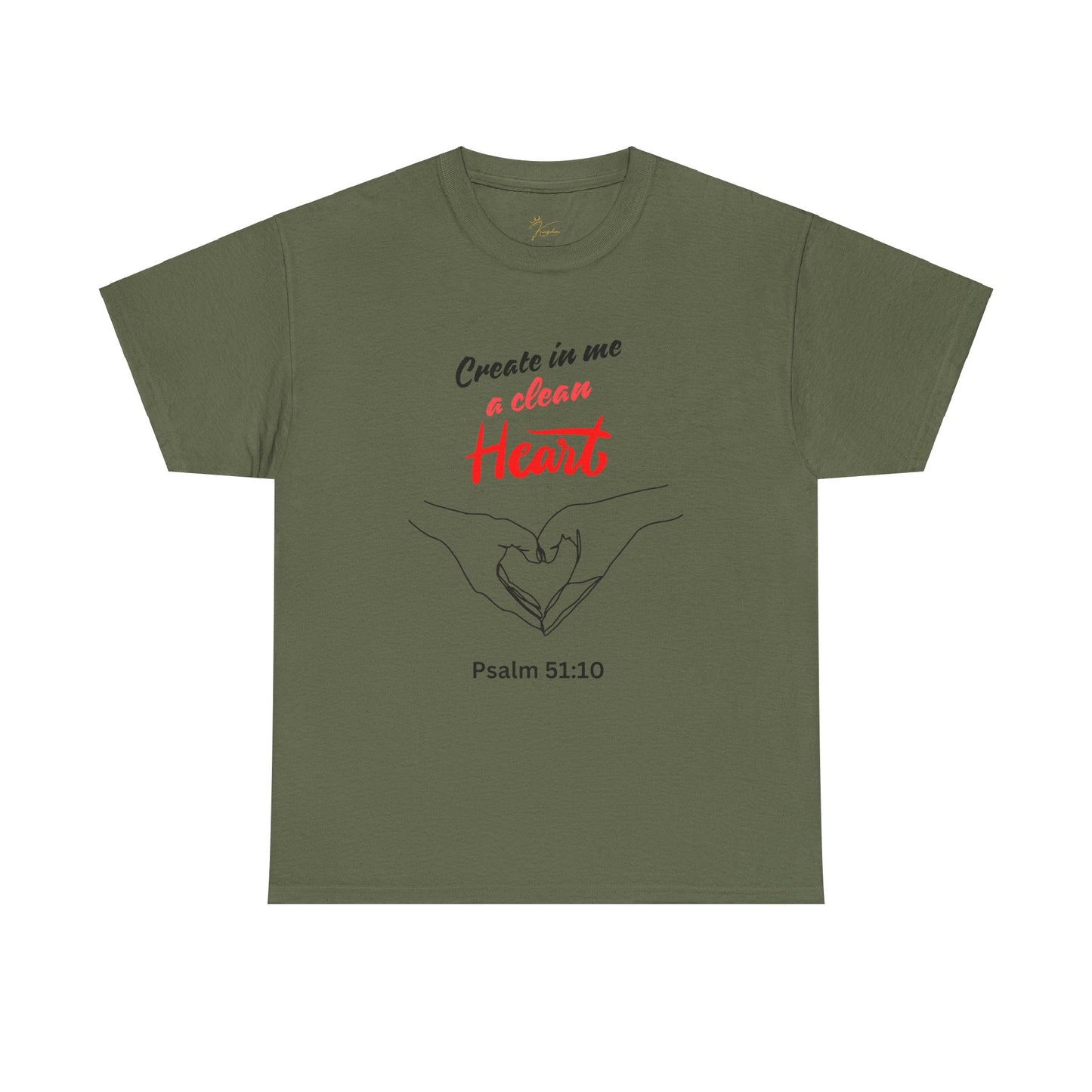Inspirational Unisex Heavy Cotton Tee - "Create in Me a Clean Heart"