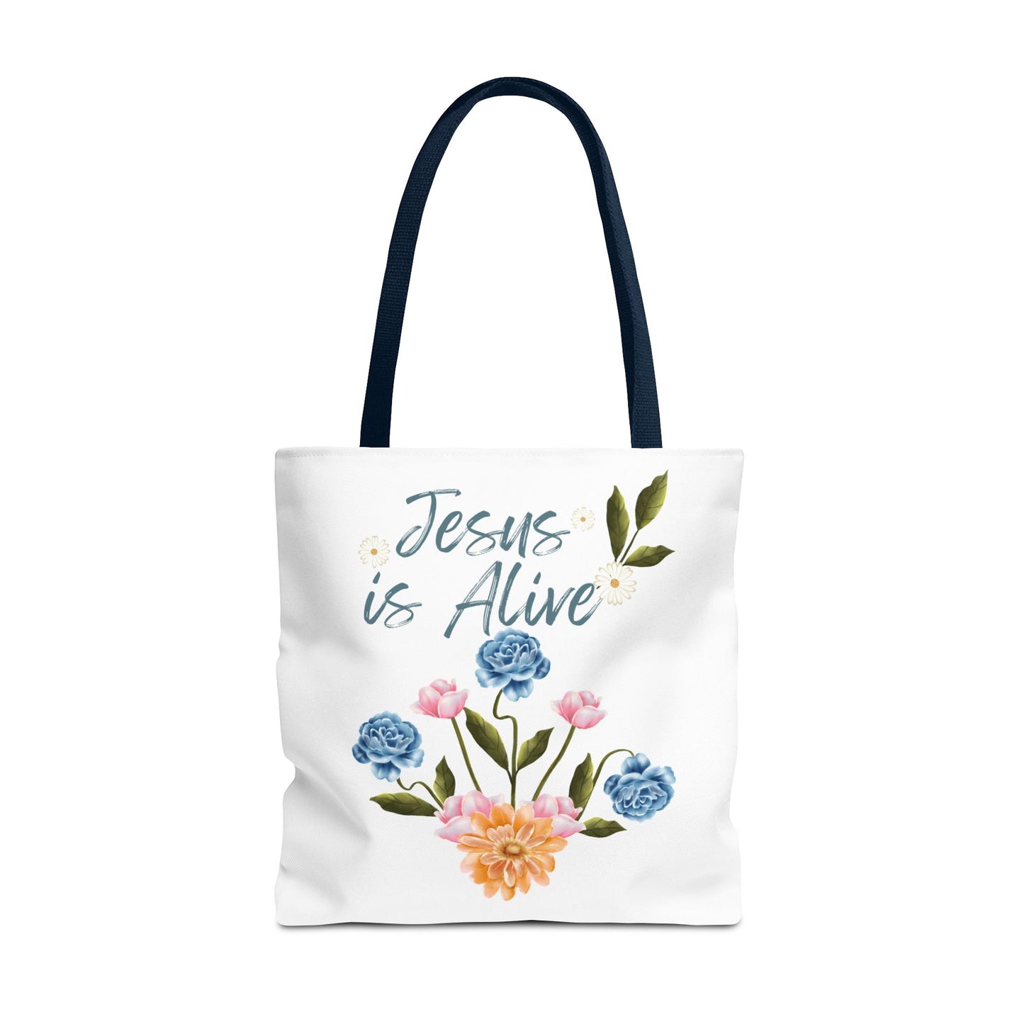 Inspirational Floral Tote Bag - 'Jesus is Alive' - Perfect for Everyday Use and Celebrations