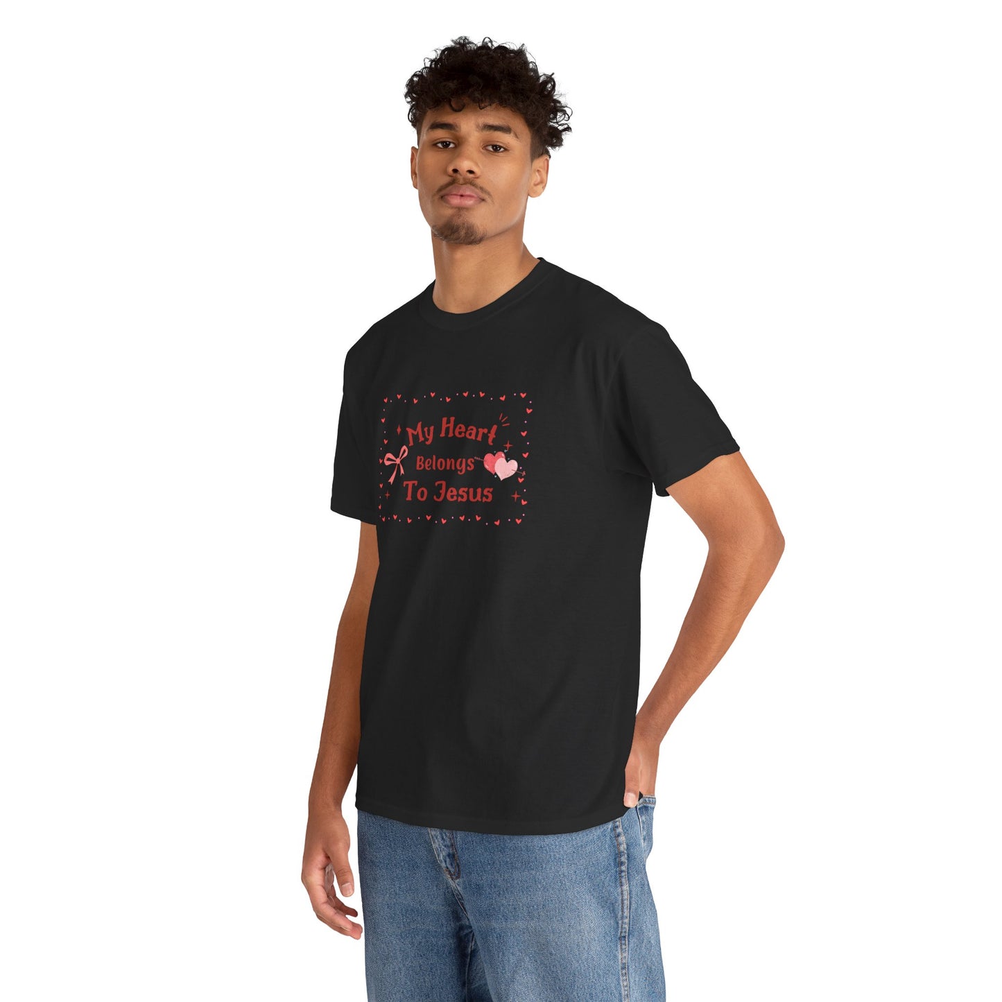 Faith-Inspired Unisex Heavy Cotton Tee - 'My Heart Belongs To Jesus'