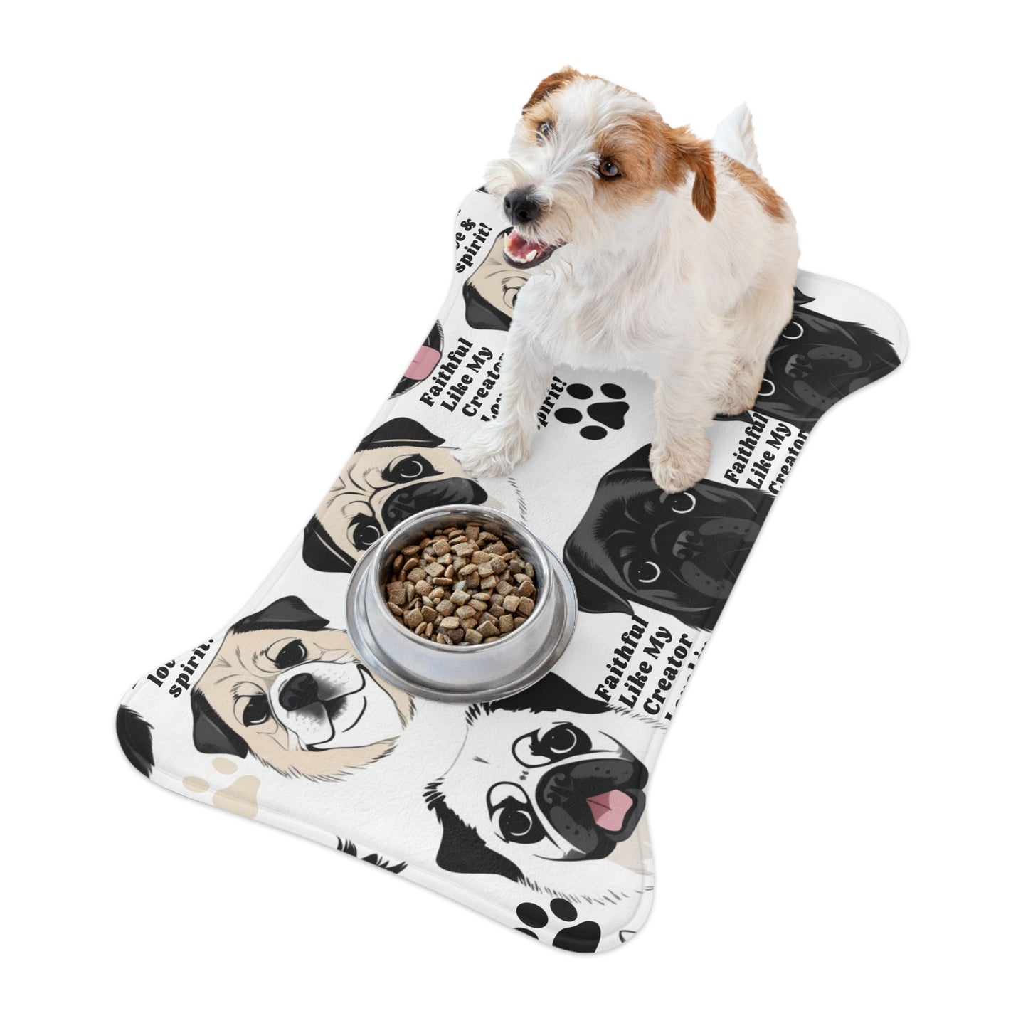 Cute Pug Pet Feeding Mat - Faithful & Loyal Design for Dog Lovers