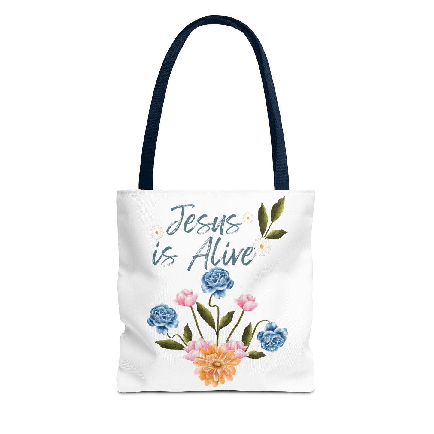 Inspirational Floral Tote Bag - 'Jesus is Alive' - Perfect for Everyday Use and Celebrations