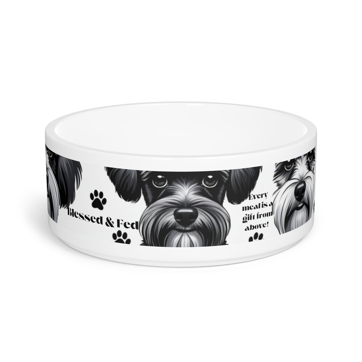 Blessed & Fed Pet Bowl - Cute Dog Design for Pet Lovers