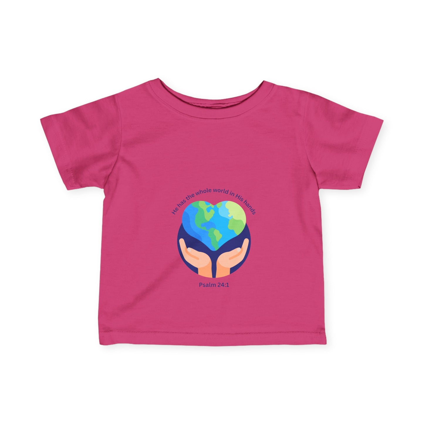 Infant Fine Jersey Tee - "He Holds the Whole World in His Hands" - Inspirational Baby Shirt