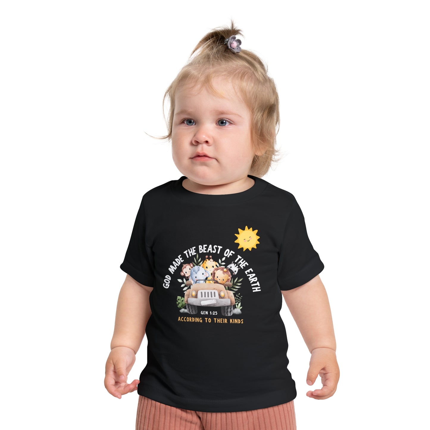 Cute Baby Short Sleeve T-Shirt - "God Made the Beast of the Earth" Design