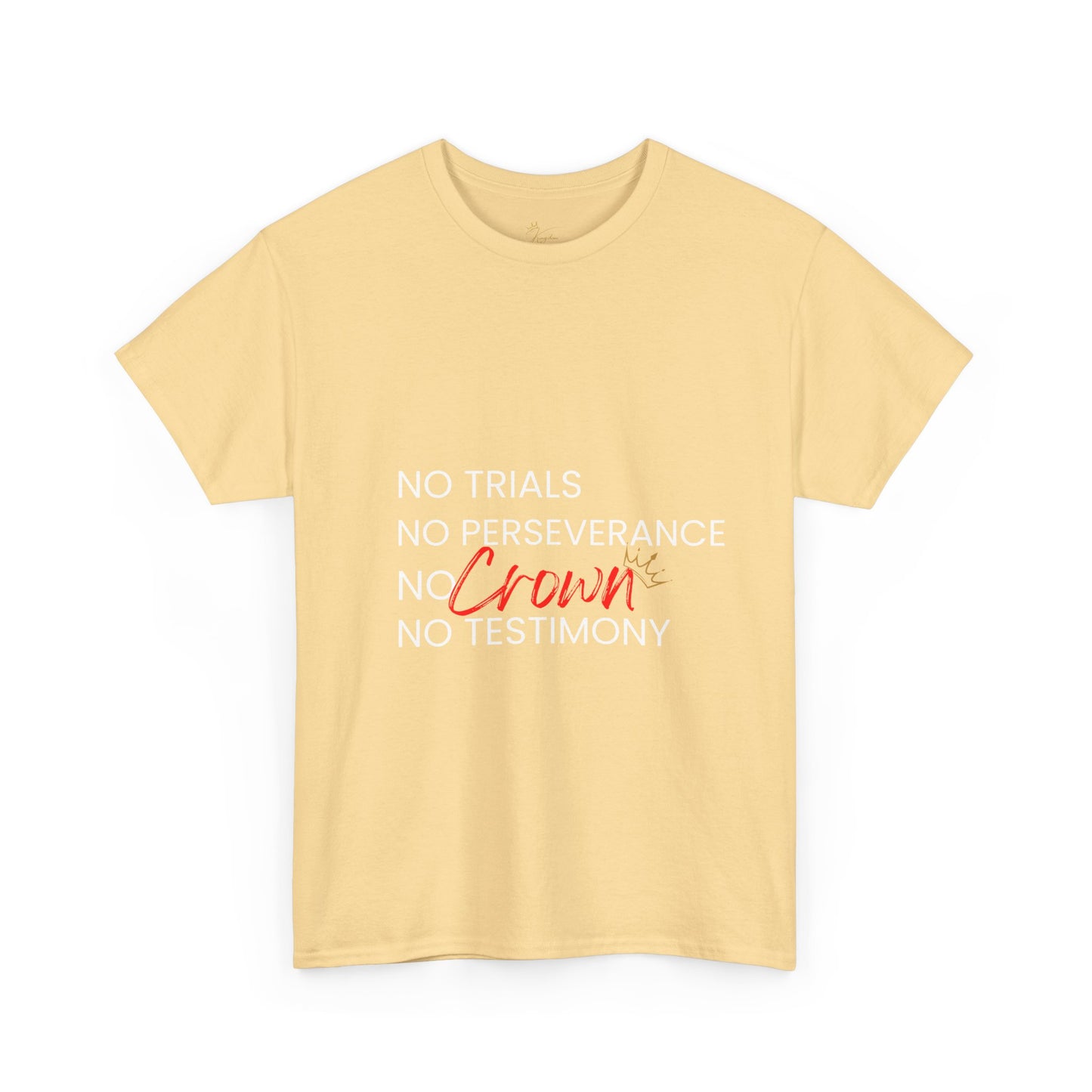No Trials, No Perseverance, No Crown, No Testimony - Unisex Heavy Cotton Tee