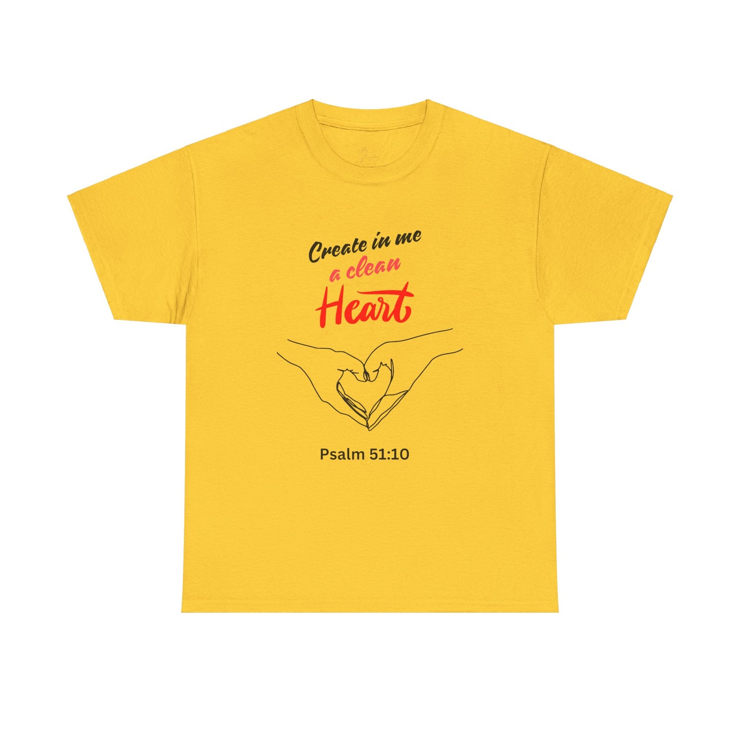 Inspirational Unisex Heavy Cotton Tee - "Create in Me a Clean Heart"