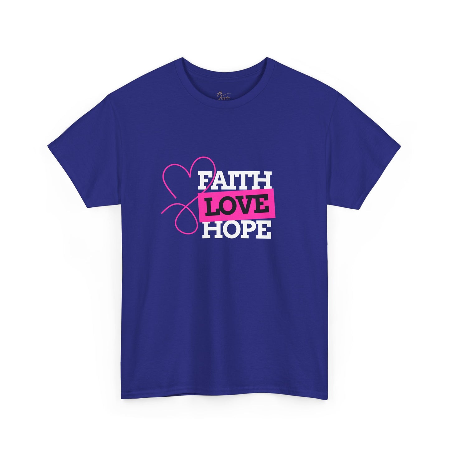 Faith Love Hope Unisex Heavy Cotton Tee - Inspirational Graphic T-Shirt