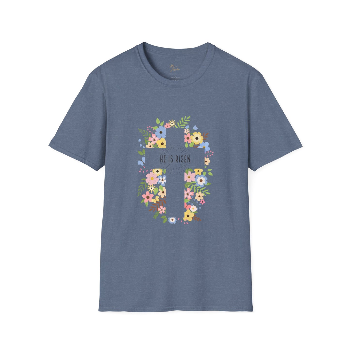 He is Risen Floral Unisex Softstyle T-Shirt | Easter Celebration Tee