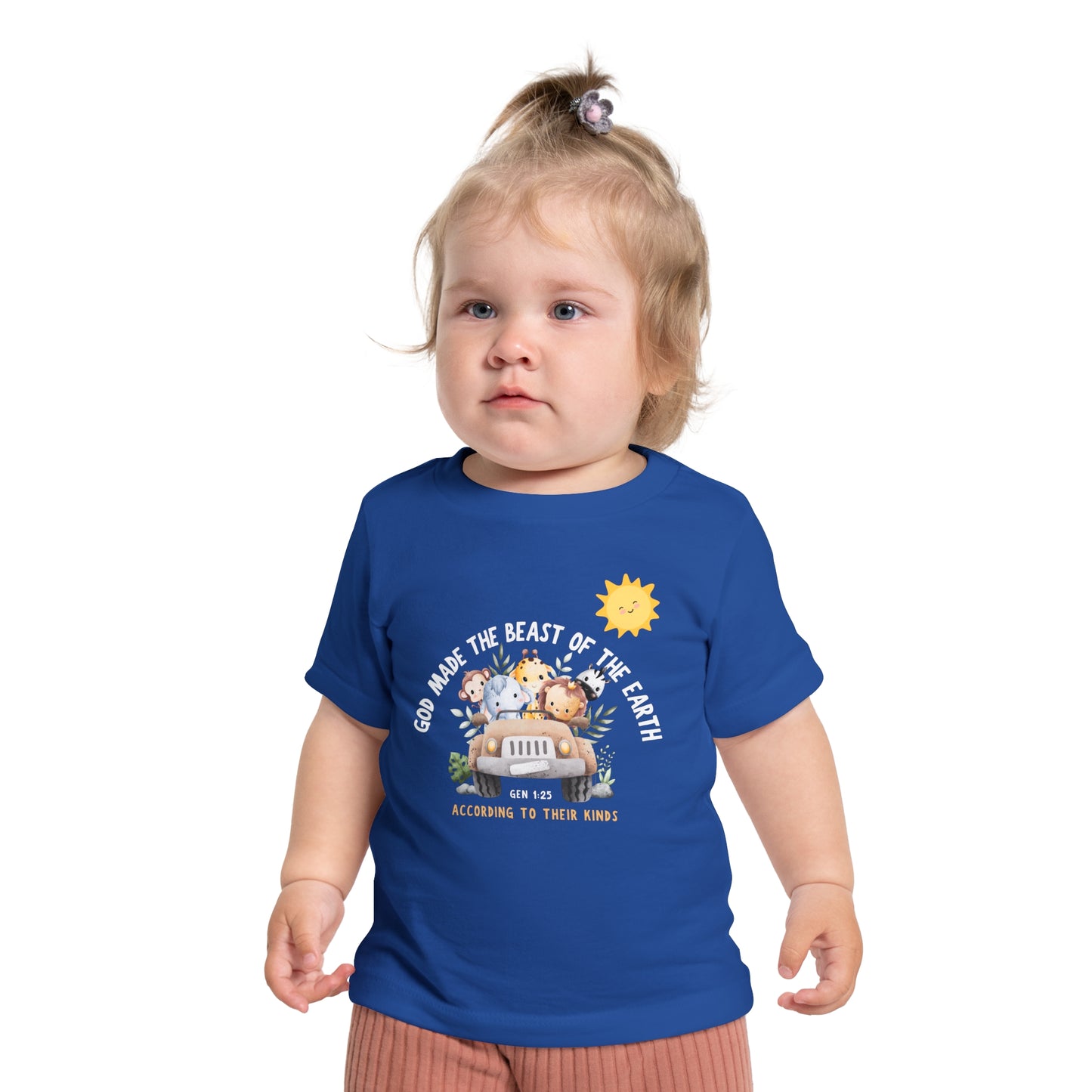 Cute Baby Short Sleeve T-Shirt - "God Made the Beast of the Earth" Design
