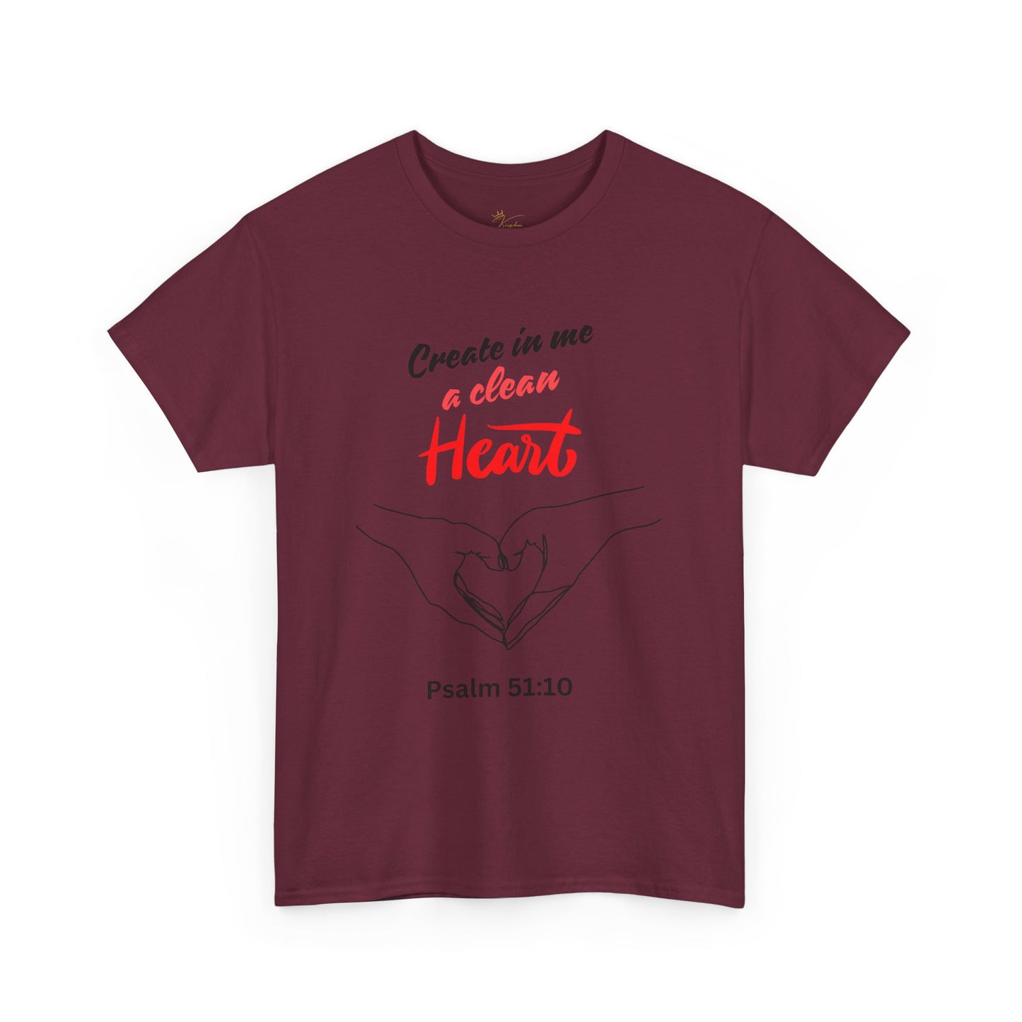 Inspirational Unisex Heavy Cotton Tee - "Create in Me a Clean Heart"