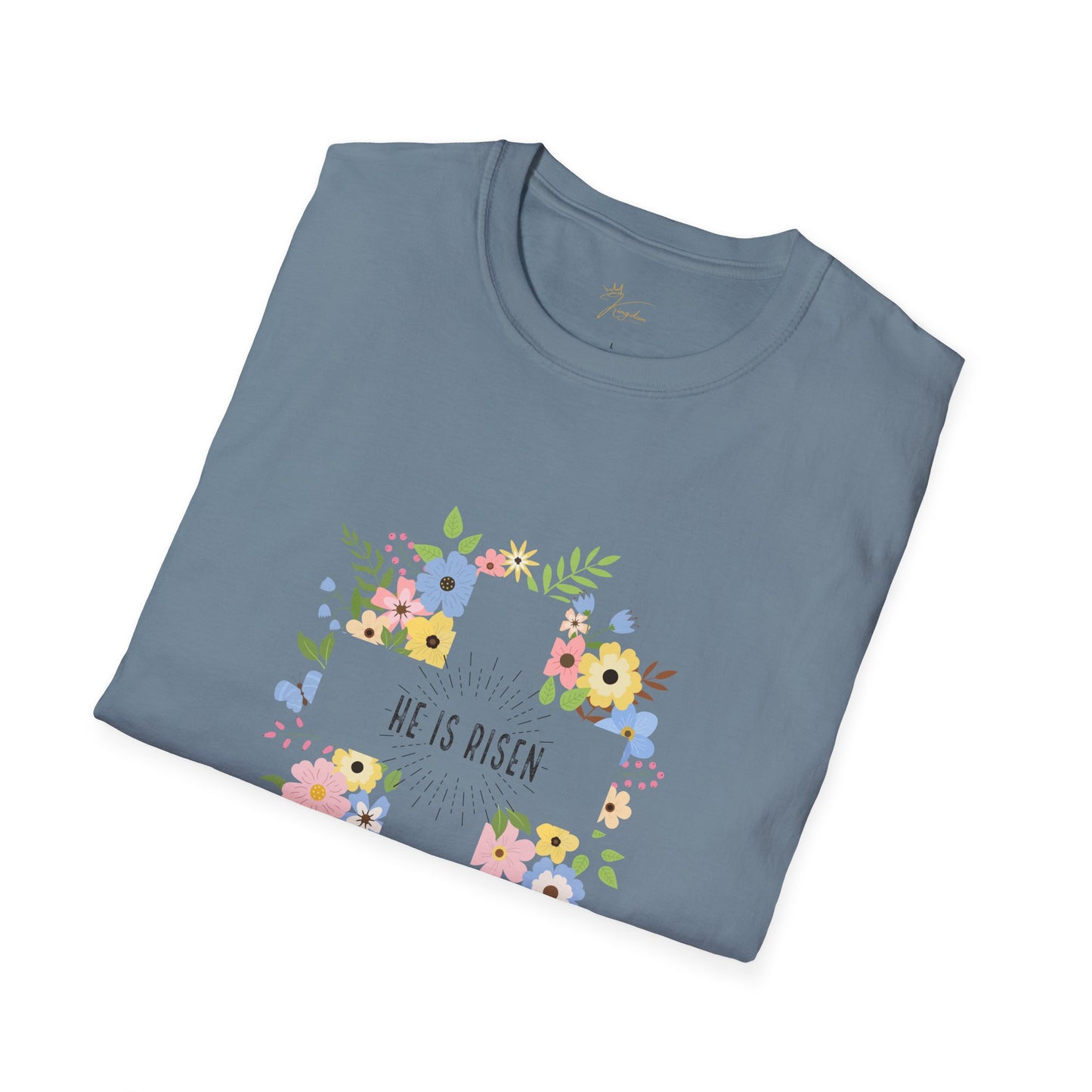 He is Risen Floral Unisex Softstyle T-Shirt | Easter Celebration Tee