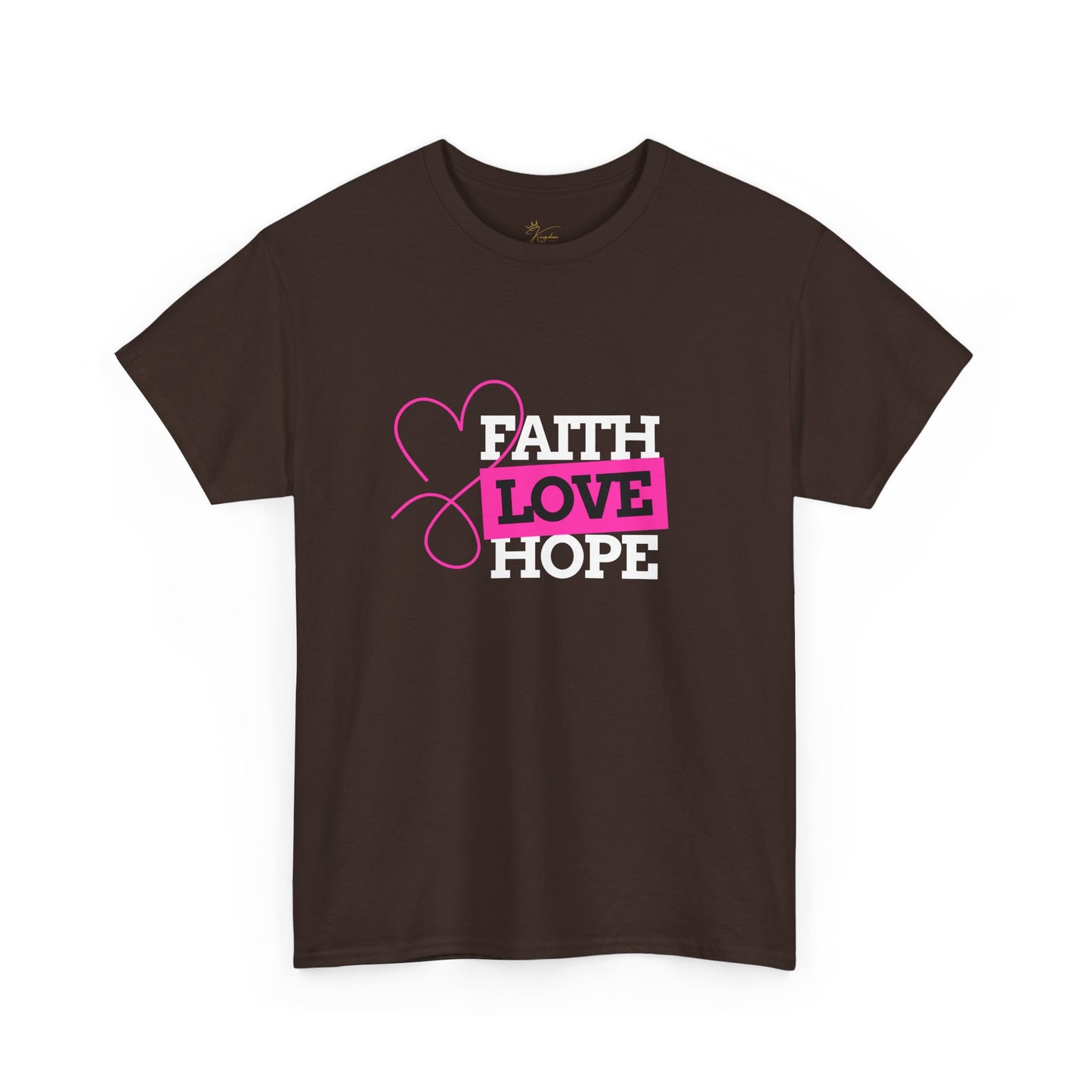 Faith Love Hope Unisex Heavy Cotton Tee - Inspirational Graphic T-Shirt