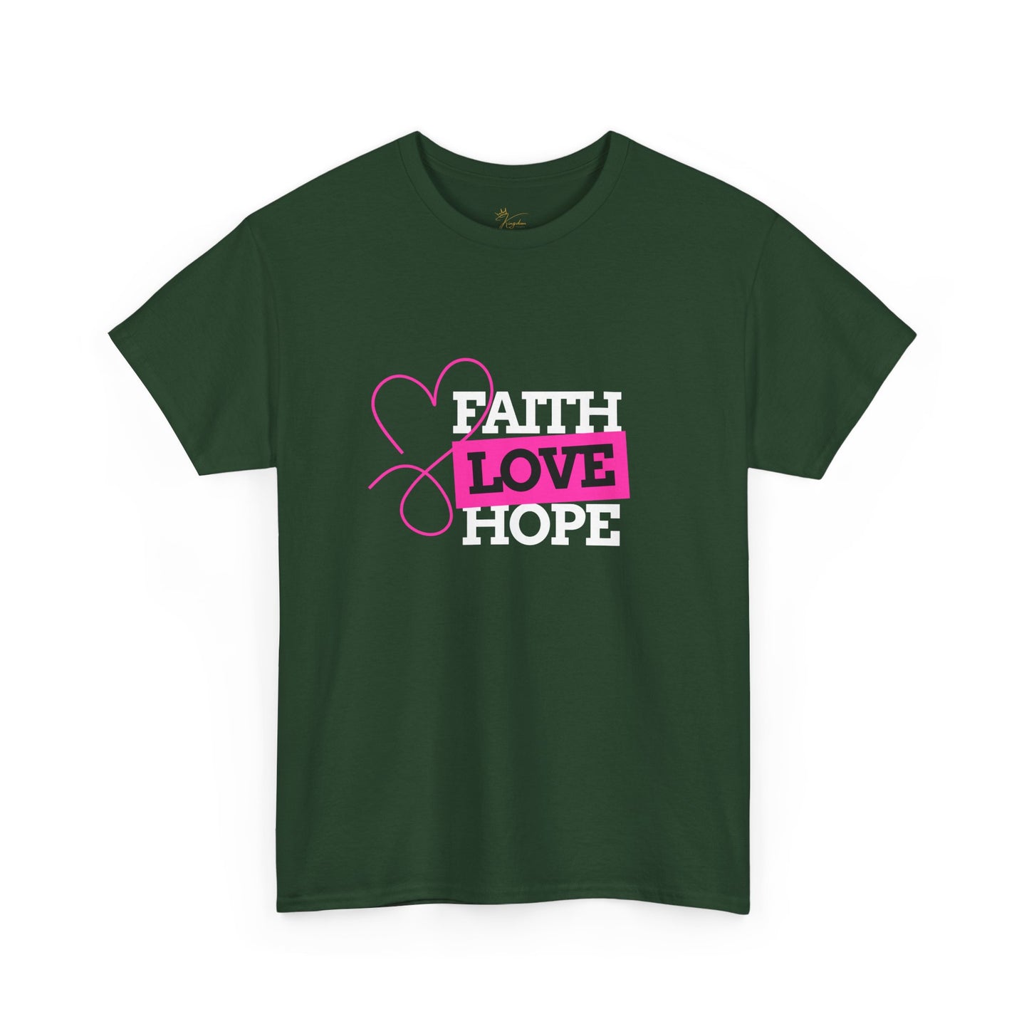 Faith Love Hope Unisex Heavy Cotton Tee - Inspirational Graphic T-Shirt