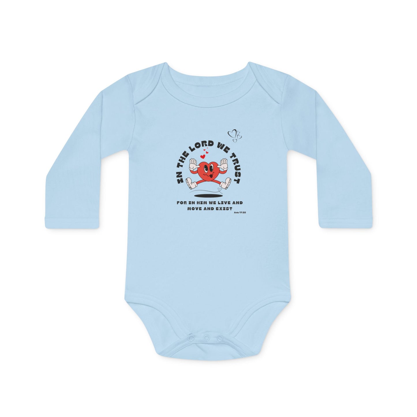 Baby Long-Sleeve Organic Bodysuit - Faith Inspired Design