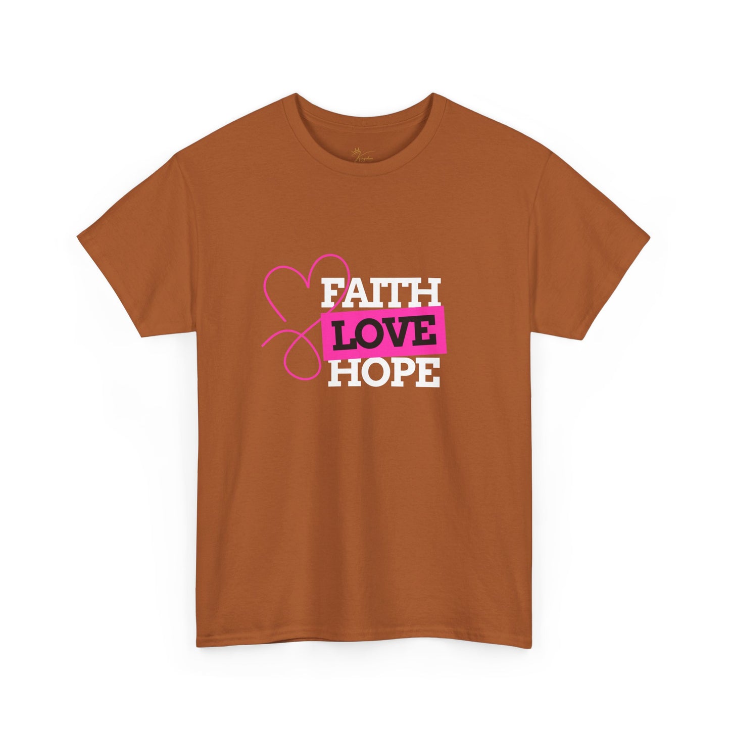 Faith Love Hope Unisex Heavy Cotton Tee - Inspirational Graphic T-Shirt