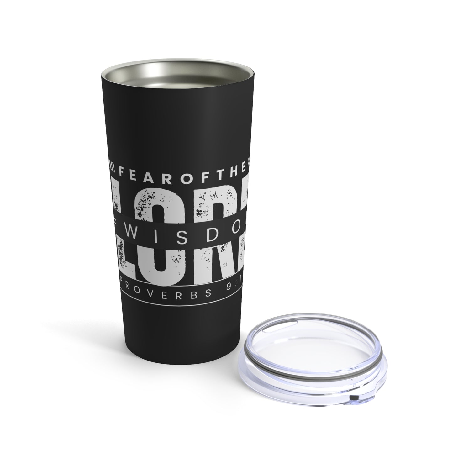 Inspirational 20oz Tumbler - 'Fear of the Lord is the Beginning of Wisdom' Quote - Perfect for Daily Motivation and Gifts