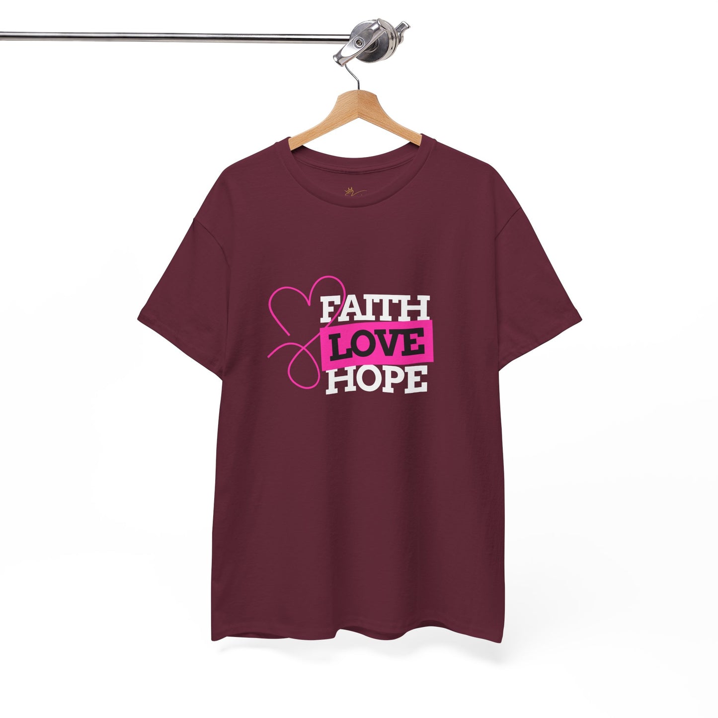 Faith Love Hope Unisex Heavy Cotton Tee - Inspirational Graphic T-Shirt