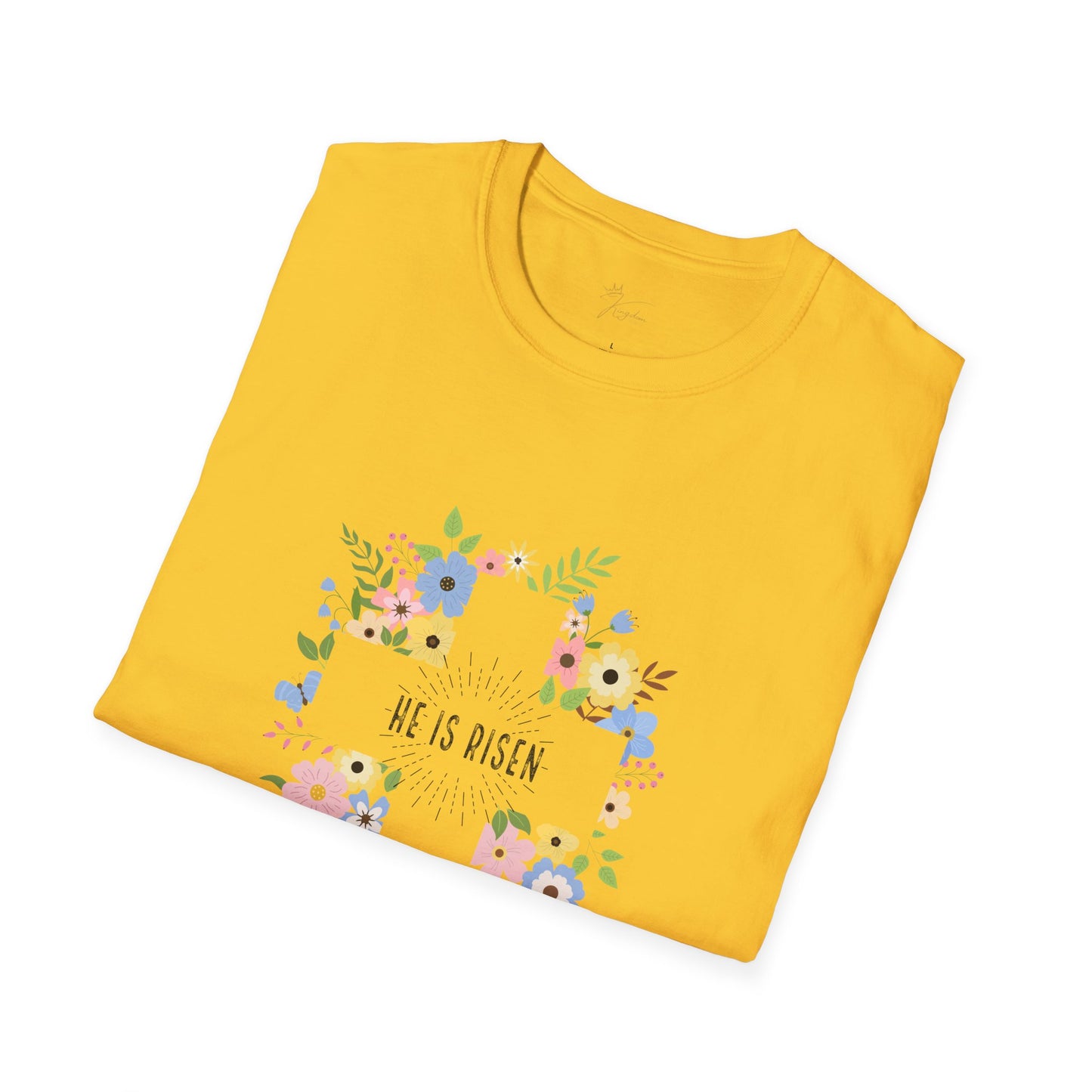 He is Risen Floral Unisex Softstyle T-Shirt | Easter Celebration Tee