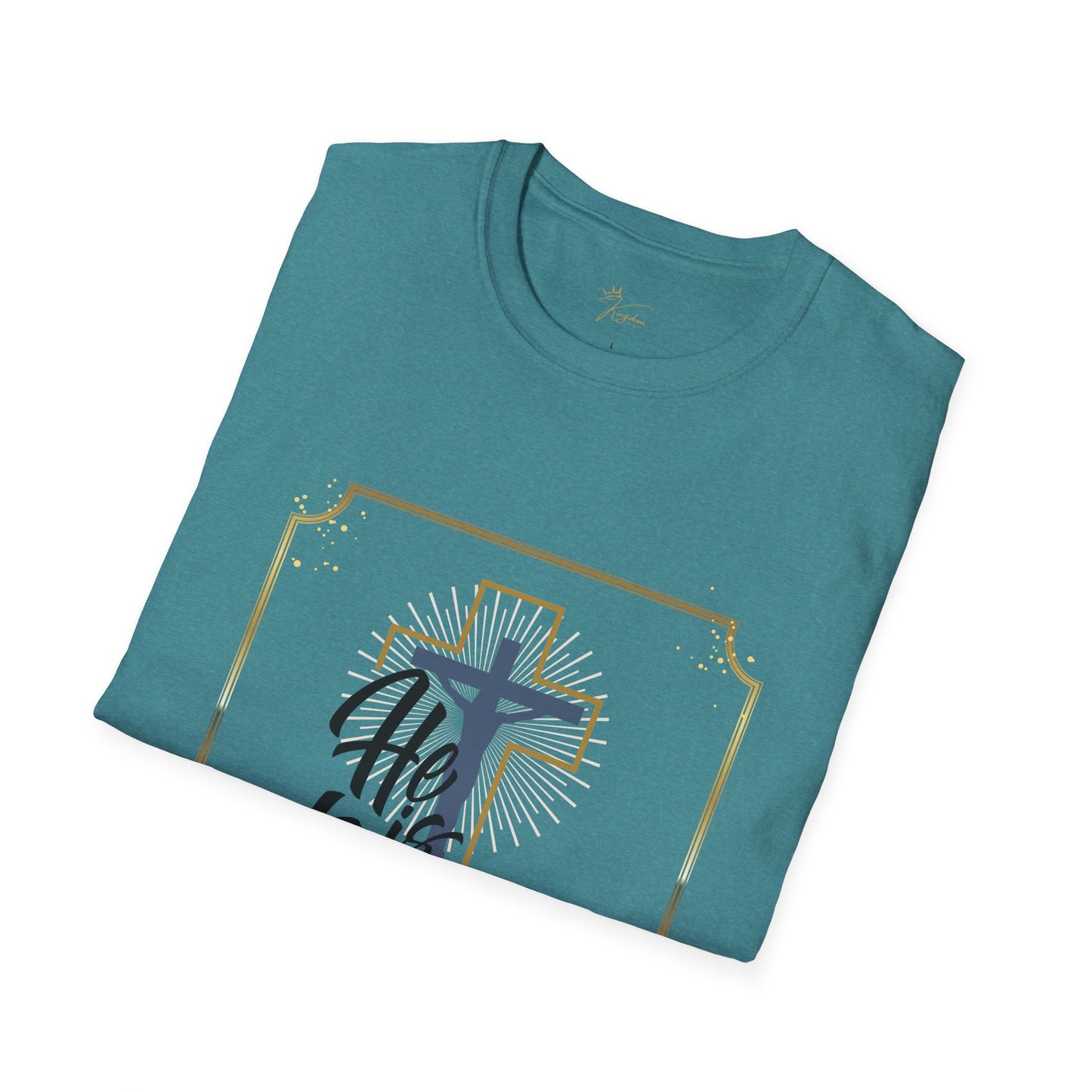He is Risen Unisex Softstyle T-Shirt - Faith Inspired Easter Tee