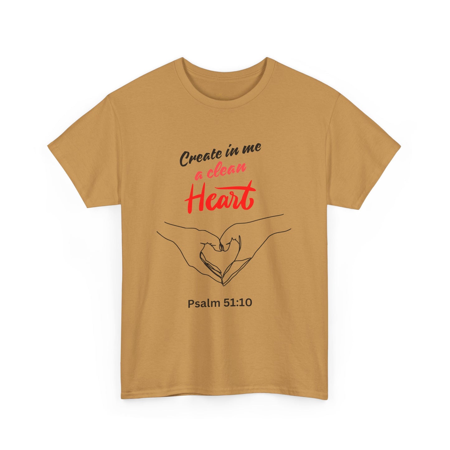 Inspirational Unisex Heavy Cotton Tee - "Create in Me a Clean Heart"