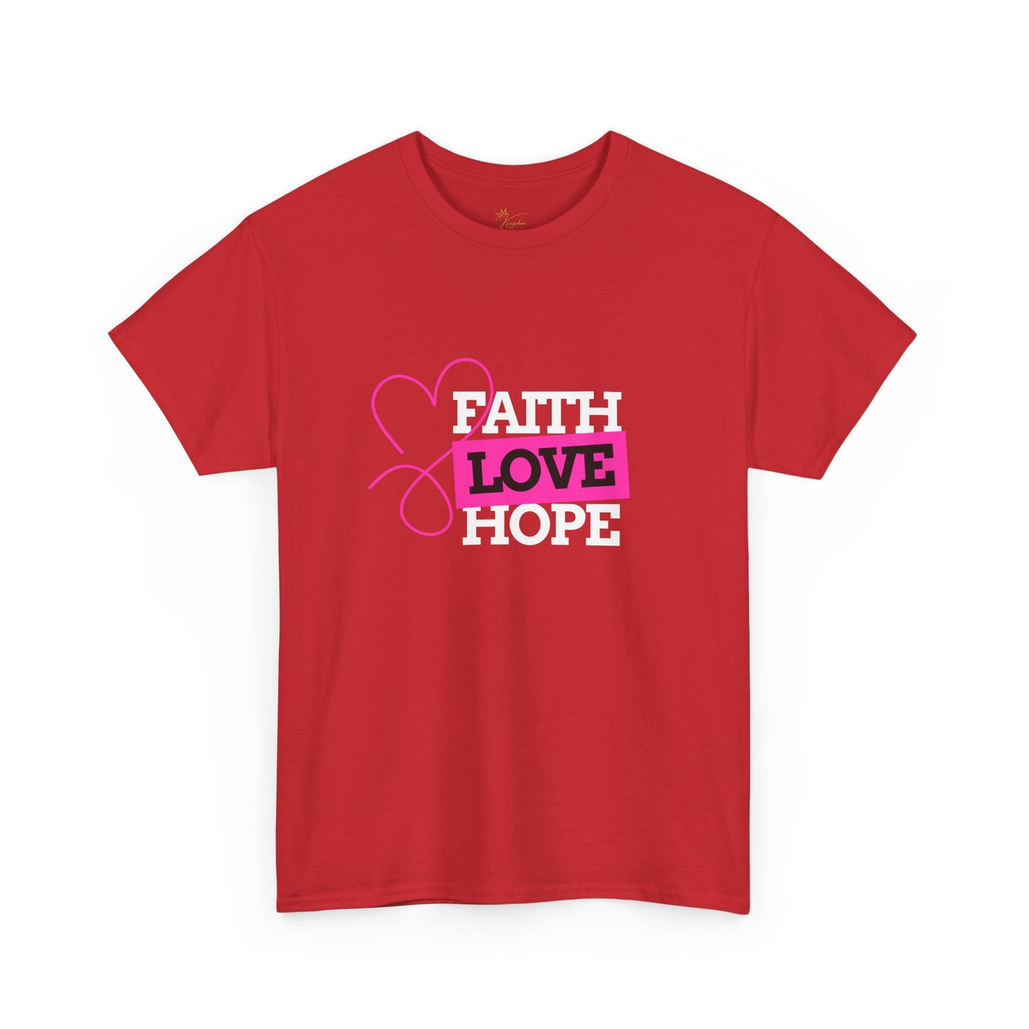 Faith Love Hope Unisex Heavy Cotton Tee - Inspirational Graphic T-Shirt