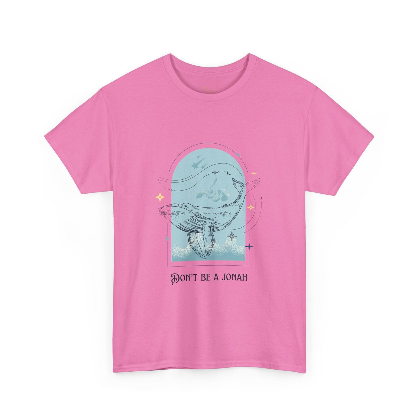 Whale Illustration Unisex Heavy Cotton Tee - "Don't Be A Jonah"