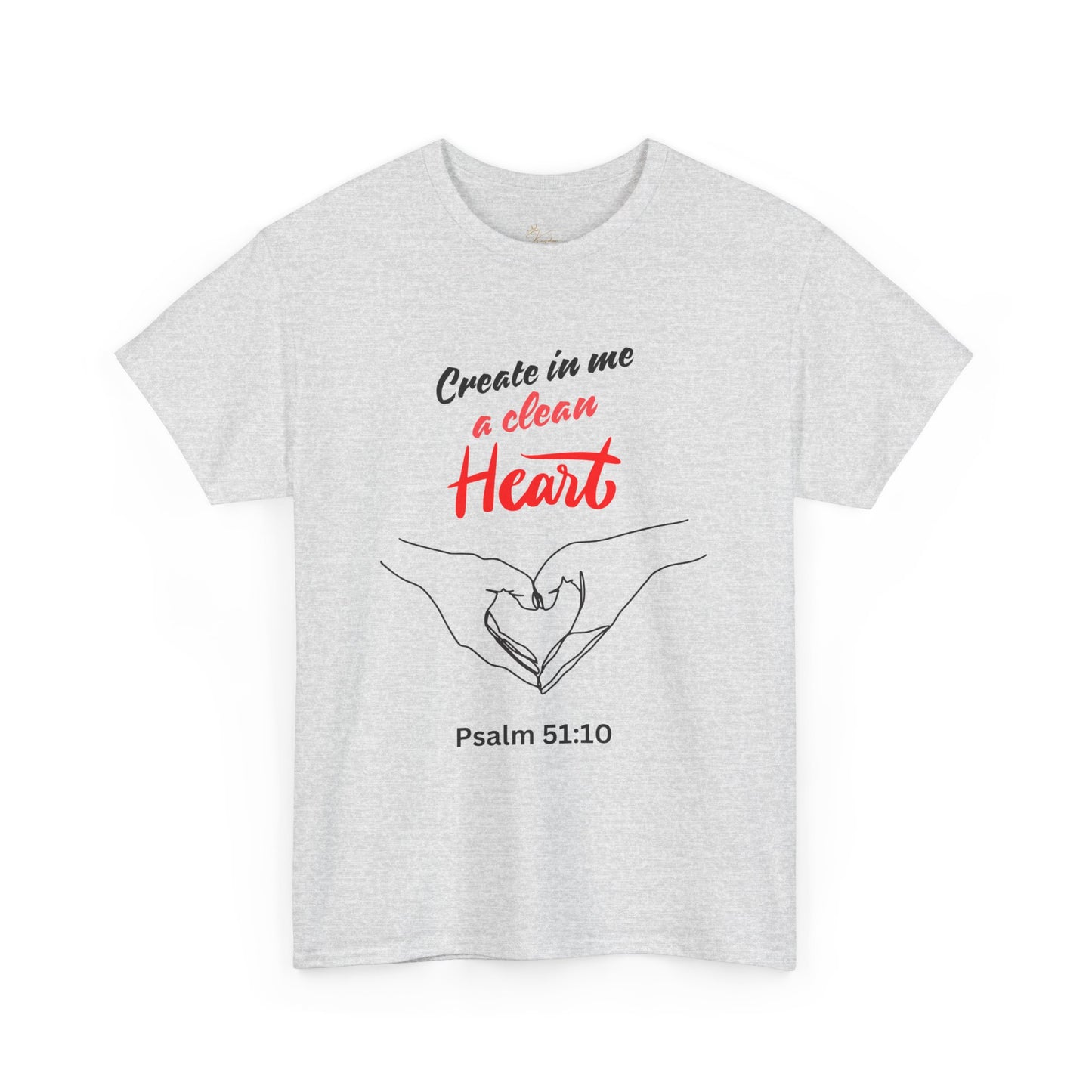 Inspirational Unisex Heavy Cotton Tee - "Create in Me a Clean Heart"