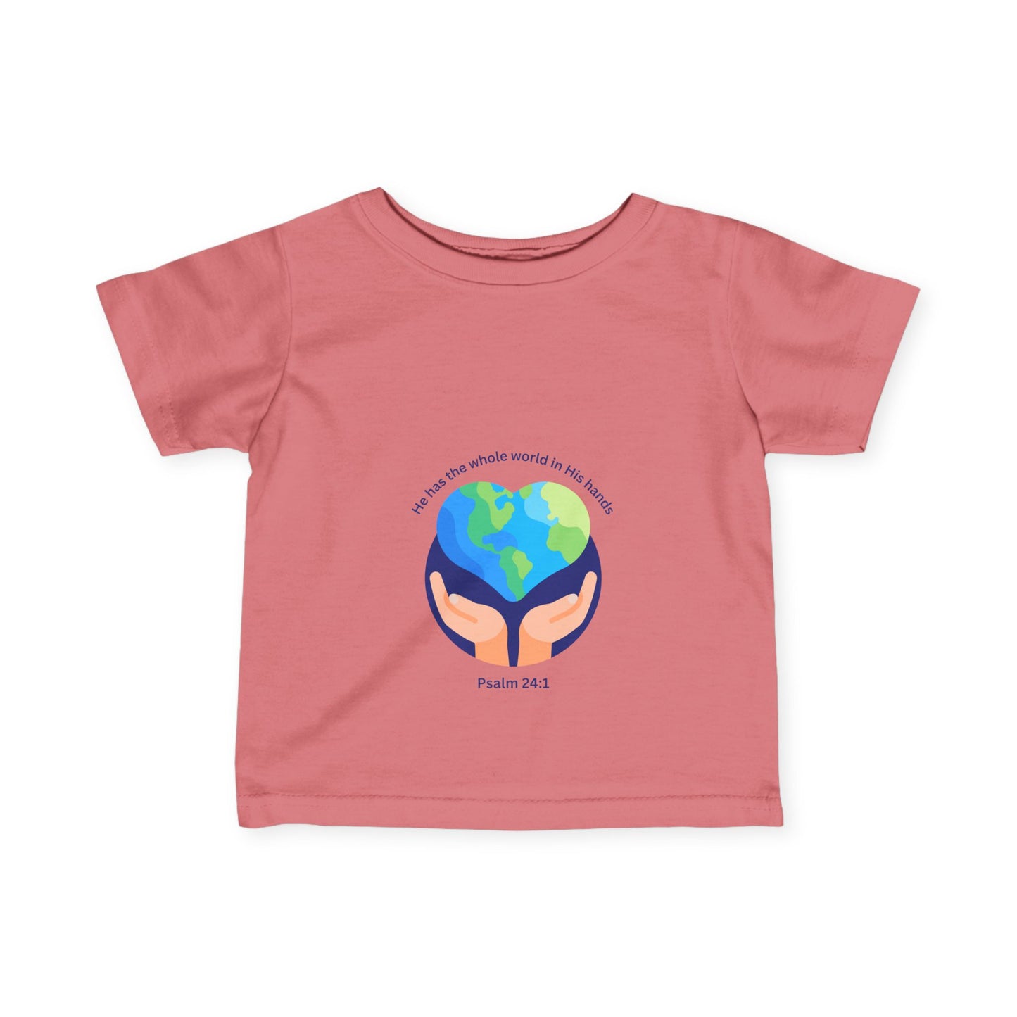 Infant Fine Jersey Tee - "He Holds the Whole World in His Hands" - Inspirational Baby Shirt
