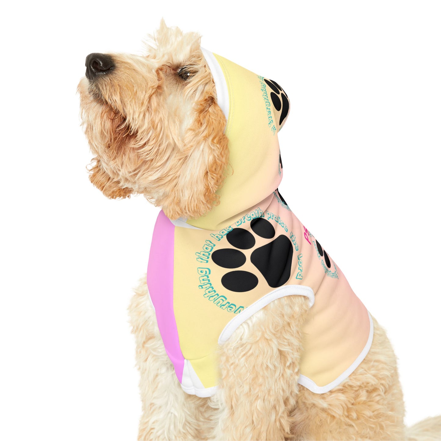 Comfortable and Stylish Pet Hoodie with Inspirational Quotes & Paw Print Design