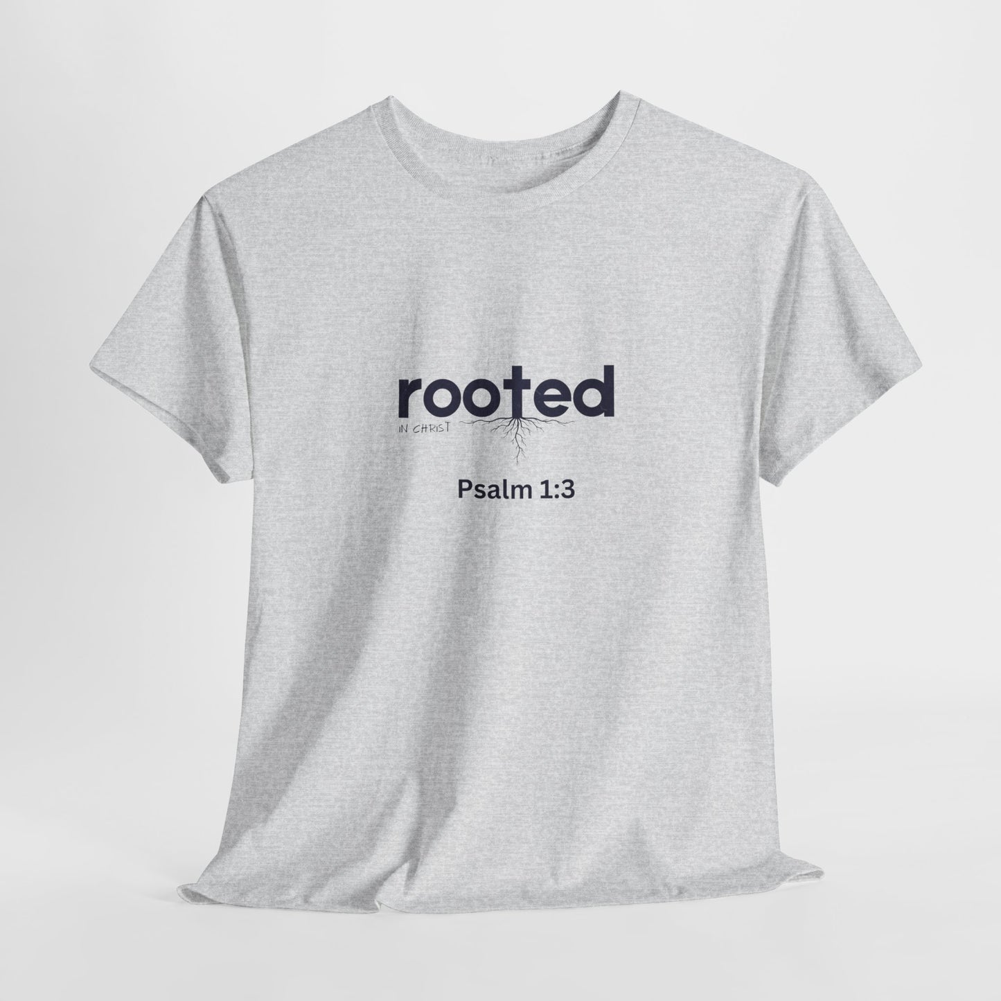 Inspirational Unisex Heavy Cotton Tee - "Rooted Psalm 1:3"