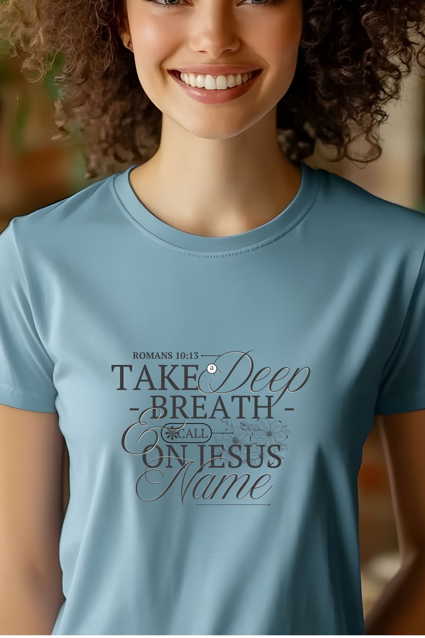 Inspirational Unisex Heavy Cotton Tee - "Take a Deep Breath and Call on Jesus"