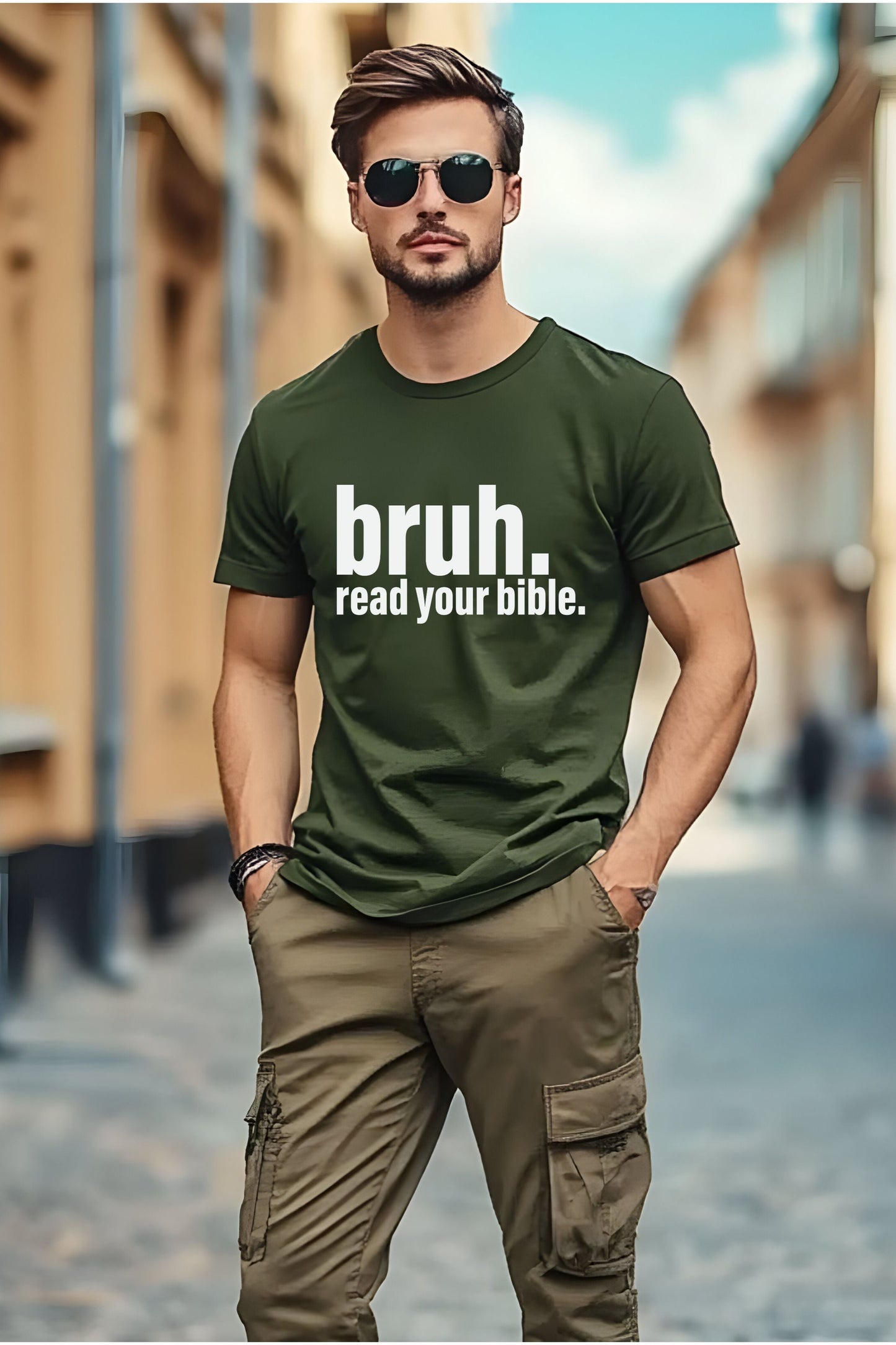 Unisex Ultra Cotton Tee - 'bruh. read your bible.' Inspirational Graphic Tee