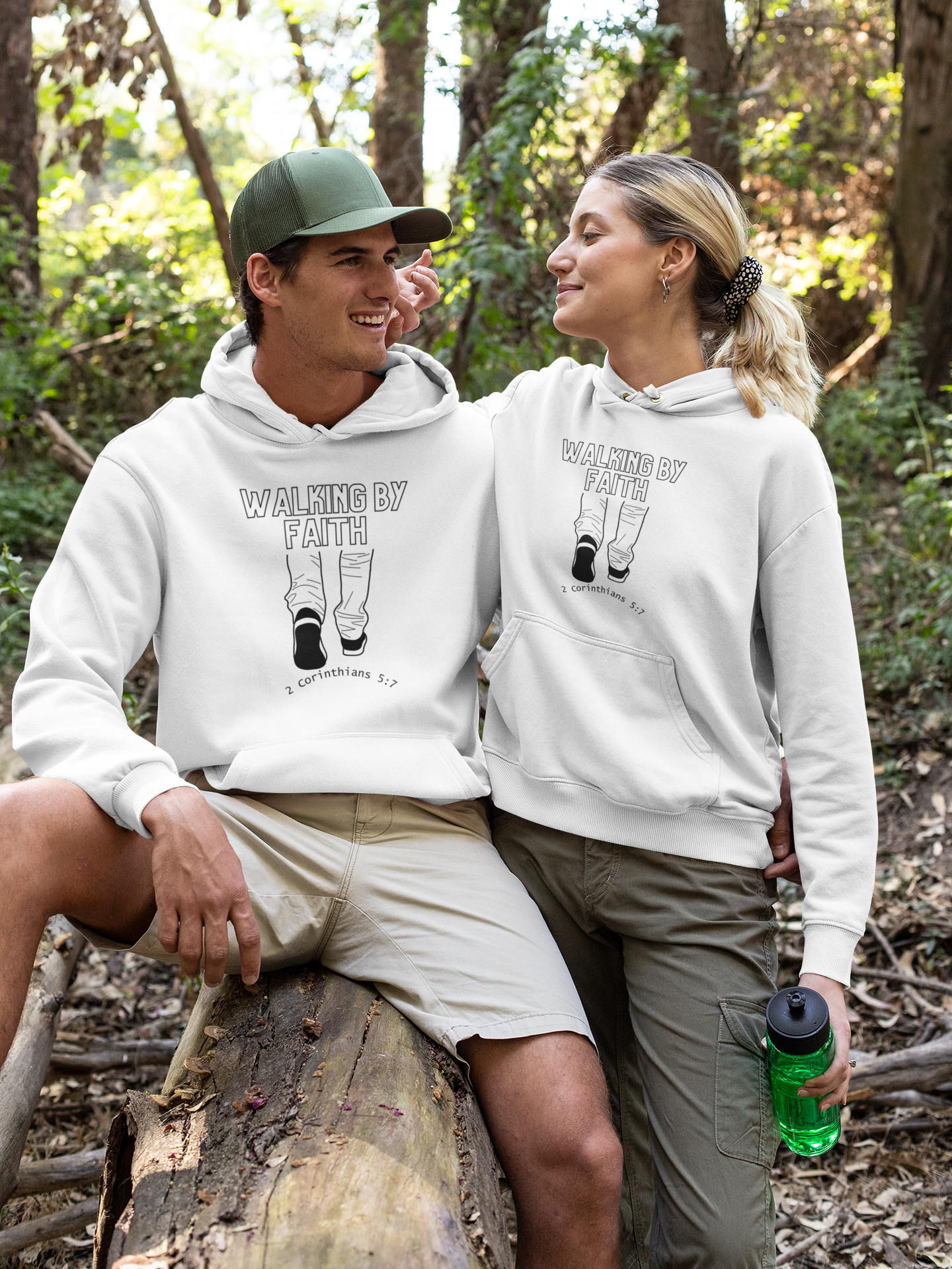 Faith-Inspired Unisex Hoodie - 'Walking by Faith' Design
