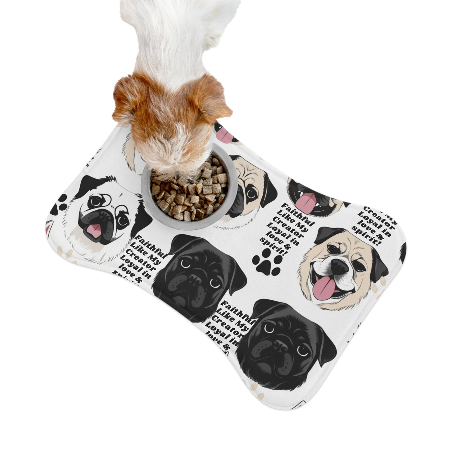 Cute Pug Pet Feeding Mat - Faithful & Loyal Design for Dog Lovers